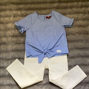2 Piece 7 for all mankind white and blue set